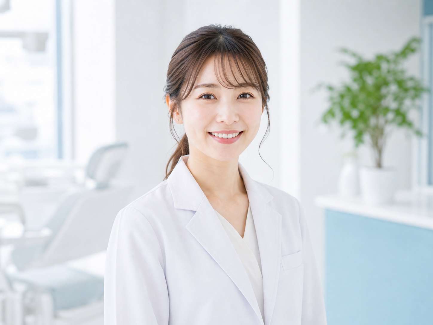 白衣の歯科医師のポートレート