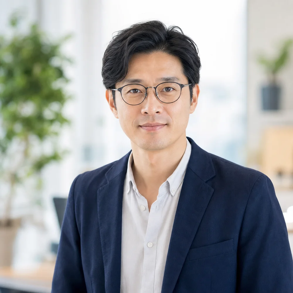会議英語を担当する男性コーチ